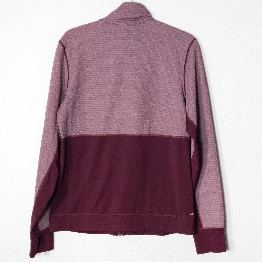 Adidas Colorblock Zip Jacket Burgundy Size L Retro Athleisure Sporty - Picture 2 of 7